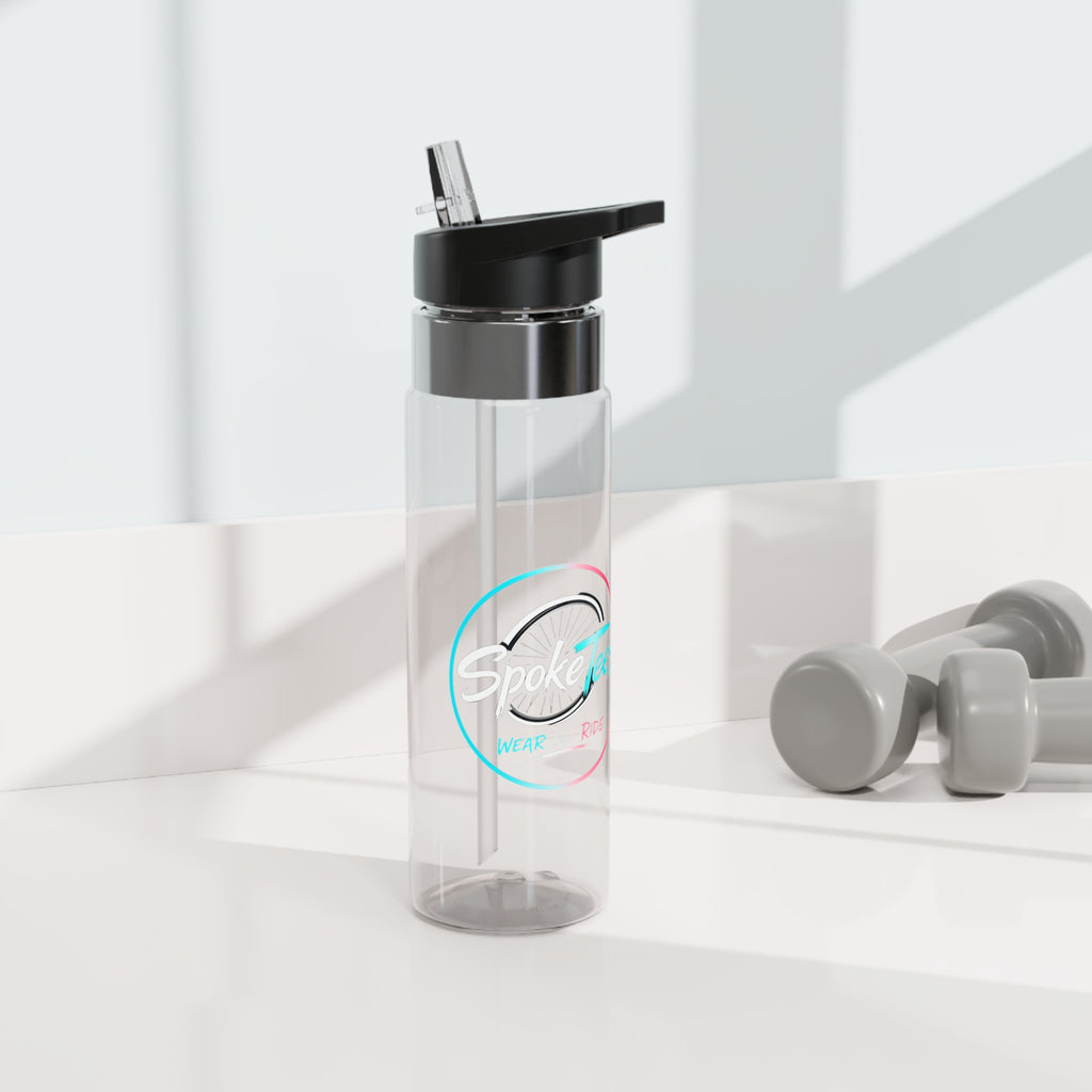 Spokes Ace 20oz Tritan Sport Bottle – Clear BPA-Free Hydration Bottle with Straw Lid