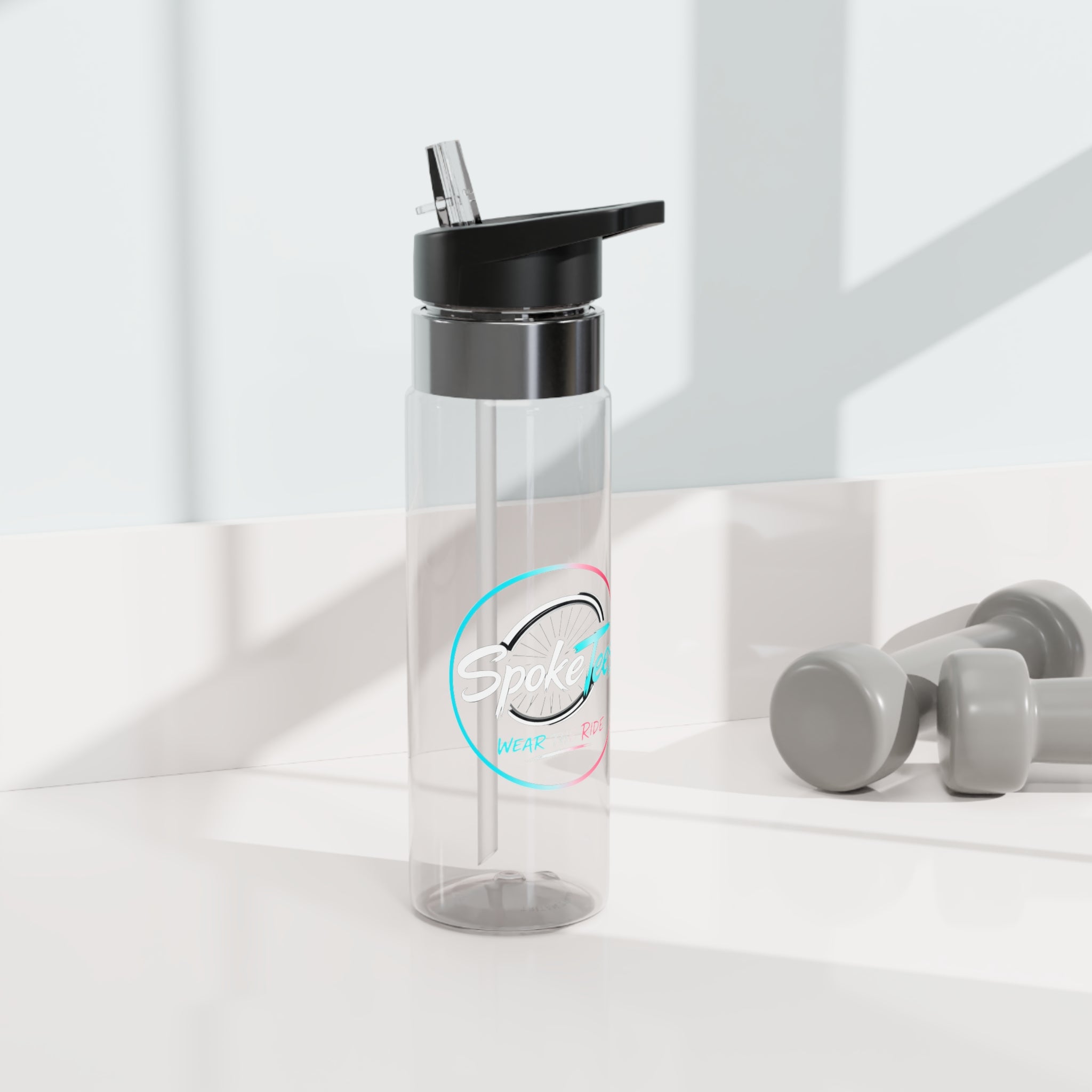 Spokes Ace 20oz Tritan Sport Bottle – Clear BPA-Free Hydration Bottle with Straw Lid